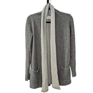 Aritzia Babaton Open Front Wool Cashmere Cardigan, Pockets, Grey, Size Small